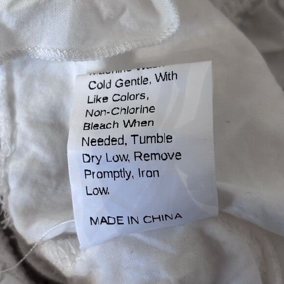 White Eyelet Lace Crop Tank Top Ruffle Boho Festival Fairy Size Large - Picture 7 of 8